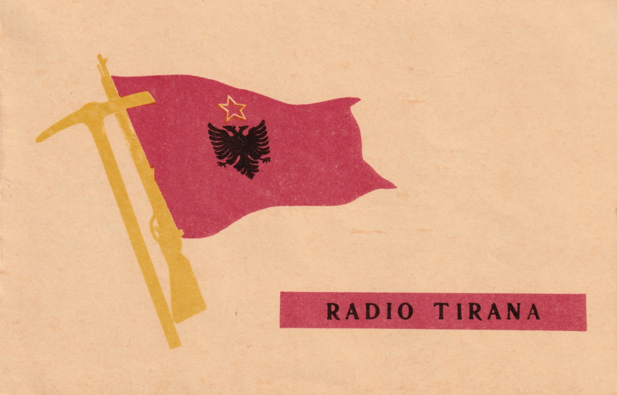 Archivo JPG con tarjeta postal QSL de Radio Tirana